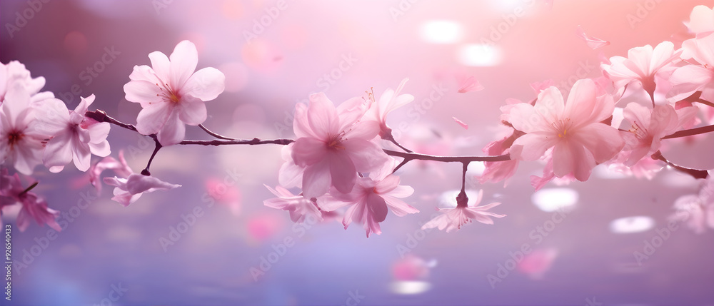 Fototapeta premium Blooming Springtime Pink Flowers AI Artwork