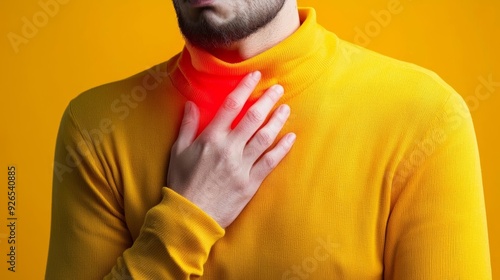 A person experiencing itching due to an allergic reaction to food