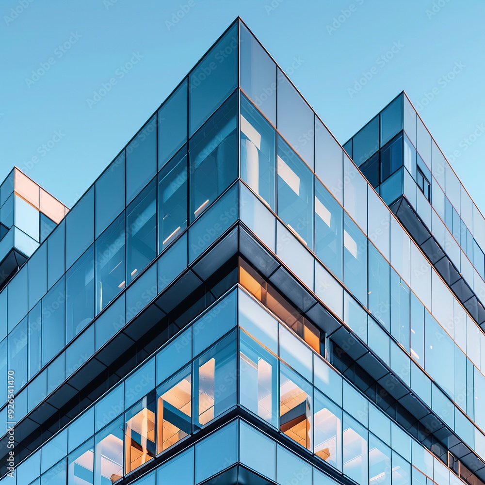 Modern Office Building Exterior with Glass Windows and Sleek Architecture Modern Office Building Exterior with Glass Windows and Sleek Architecture