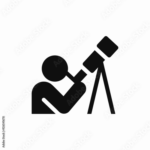 telescope observing astronomy science icon