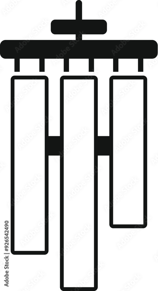 Wind chime hanging and making soothing sound icon Wind chime hanging and making soothing sound icon