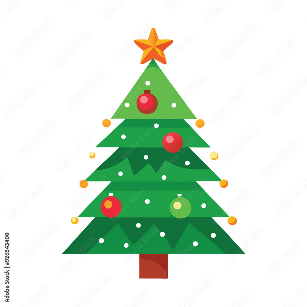 Festive Christmas Tree with Star and Baubles, Decorated Christmas Tree with Ornaments and Star Topper, Christmas Tree with Ornaments and Star for Festive Designs Festive Christmas Tree with Star and Baubles, Decorated Christmas Tree with Ornaments and Star Topper, Christmas Tree with Ornaments and Star for Festive Designs