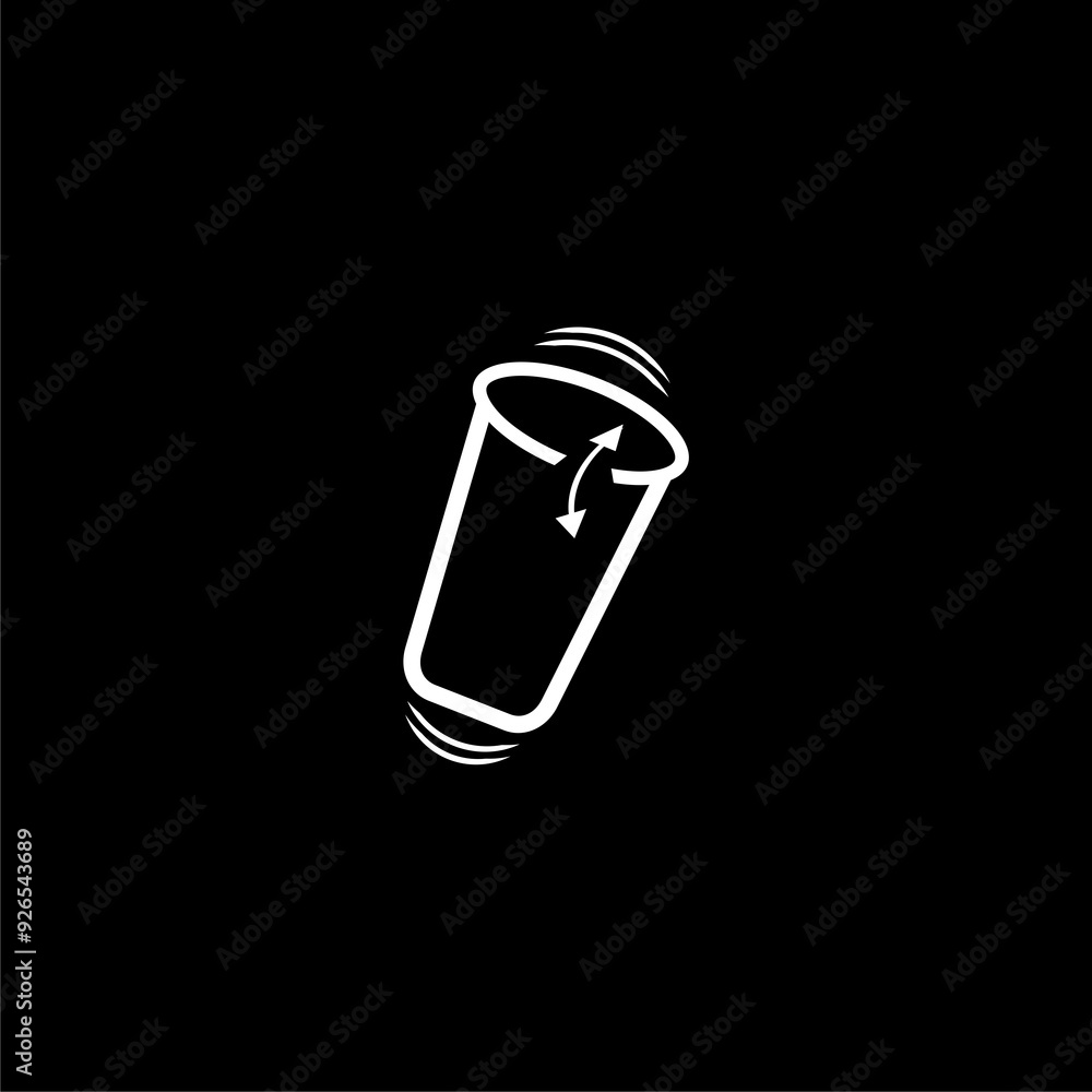 Bottle shake icon isolated on black background Bottle shake icon isolated on black background