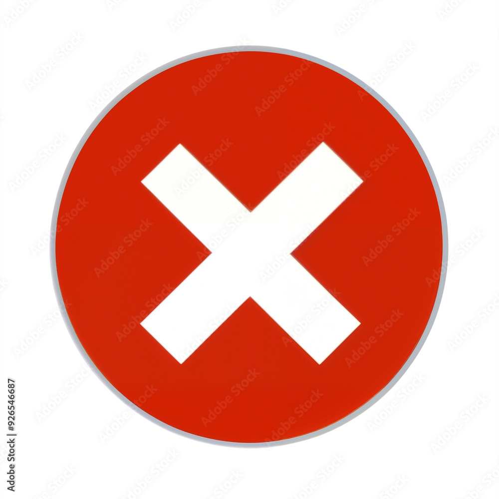 Sign X. Сross symbol cross in a red circle. Generative AI Sign X. Сross symbol cross in a red circle. Generative AI
