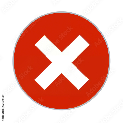 Sign X. Сross symbol cross in a red circle. Generative AI