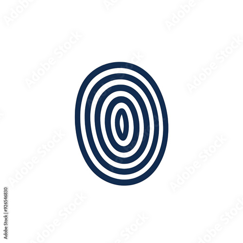 Illustration of a fingerprint symbol representing security, identity, and authentication in a modern digital environment. transparent background