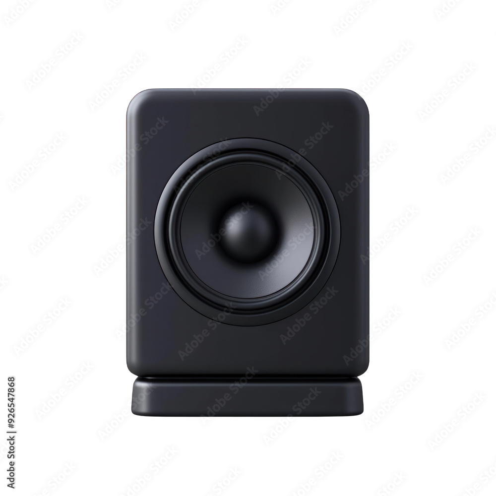 Fototapeta premium Modern black speaker designed for enhanced audio experience in home theater and studio settings. transparent background