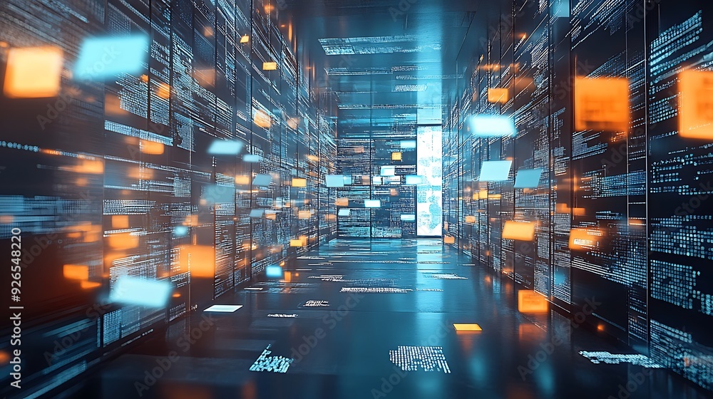 Obraz premium the concept of document management in a modern office setting, showcasing seamless integration of digital technologies for efficient workflow and collaboration design 