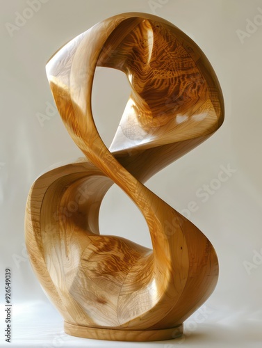 wood abstract sculpture with minimal details