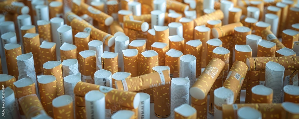 Obraz premium A maze made of cigarette packs, the challenge of quitting smoking visualized