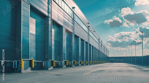 modern warehouse building , logistics warehouse structure , warehouse building design , modern logistics facility