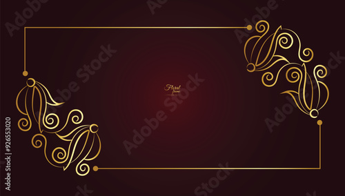 Flower Decorative Gold Frames And Borders