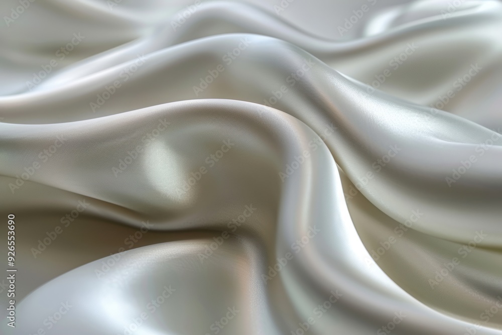 Fototapeta premium White silk fabric with soft, flowing folds