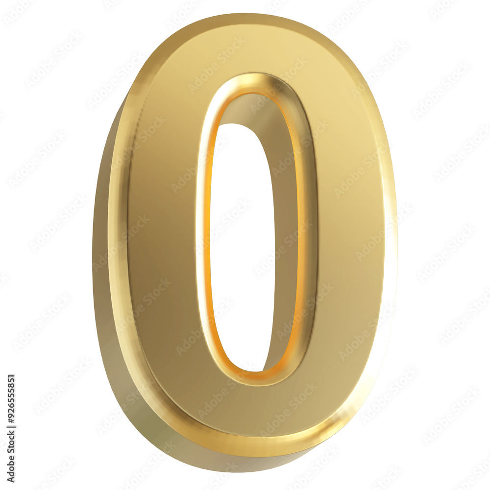 Gold 3D Number 0 Gold 3D Number 0