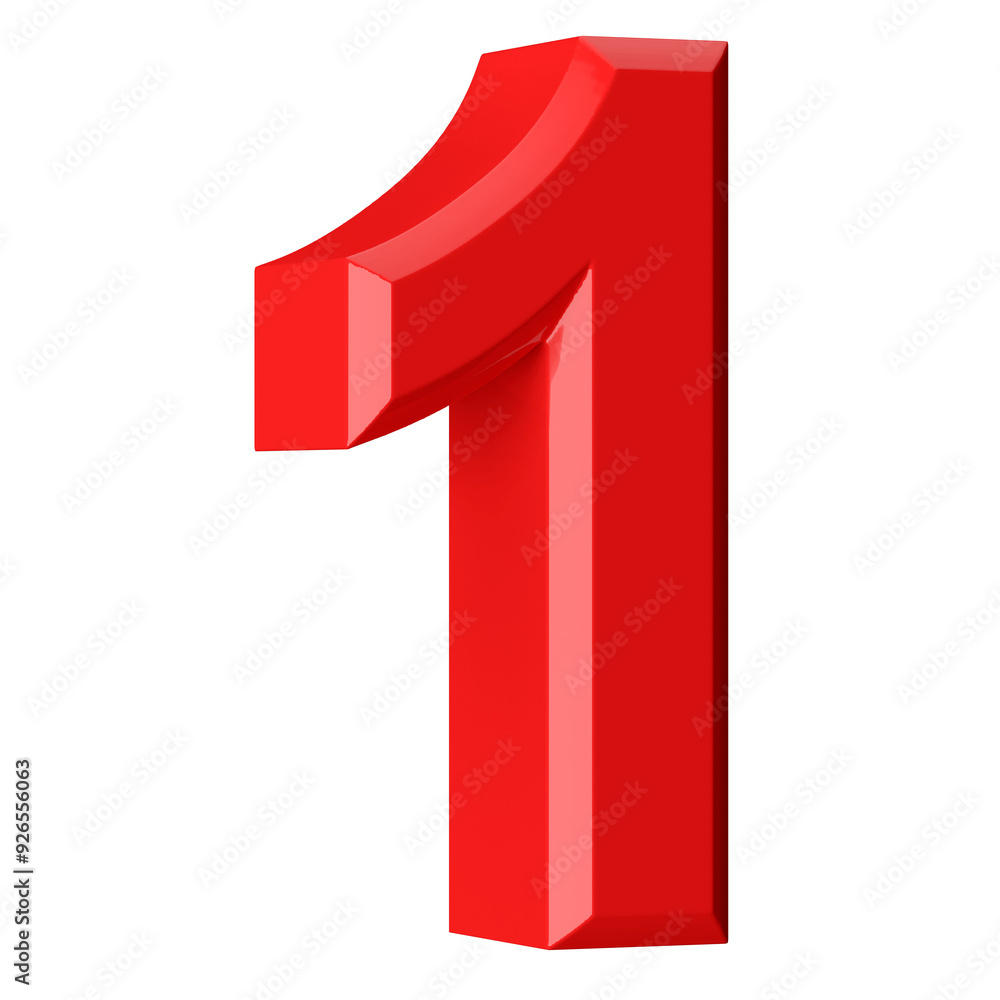 Red 3D Number 1 Red 3D Number 1