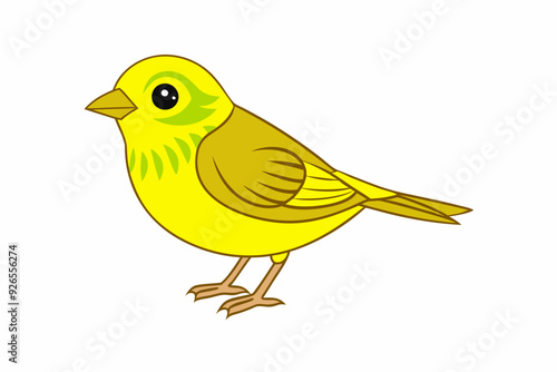 Yellowhammer Vector Illustration, Detailed Yellowhammer Bird Artwork ,Cute Bird Vector Art