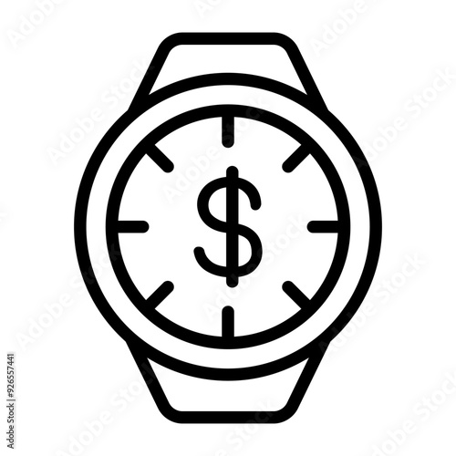 Investment time icon in thin line style vector illustration graphic design