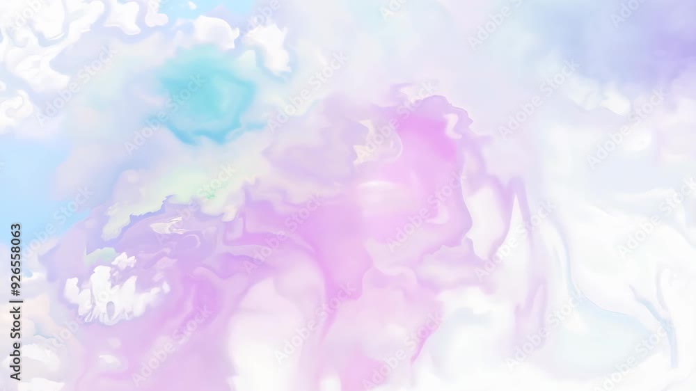 Pastel Fractal Clouds Blending into Soft, Dreamlike Landscape Pastel Fractal Clouds Blending into Soft, Dreamlike Landscape