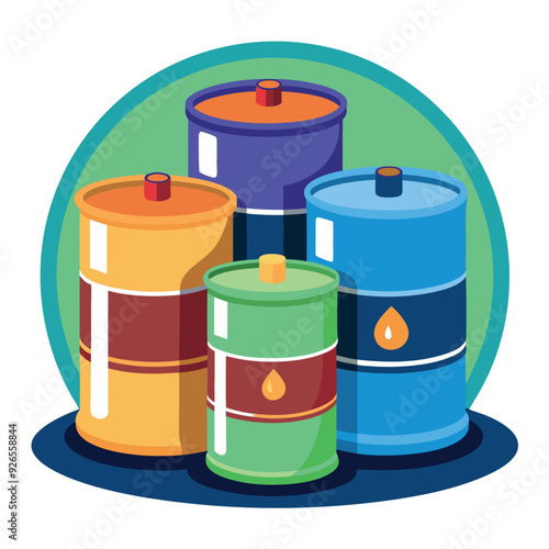 Oil Gallons Vector Design Illustration
