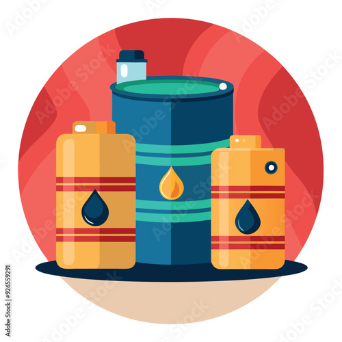 Oil Gallons Vector Design Illustration