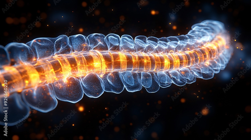 3D Human Spinal Cord Anatomy: A detailed 3D rendering of the spinal ...