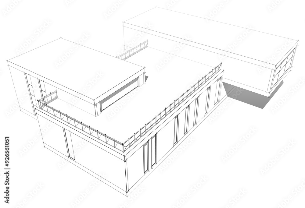 house building sketch architecture 3d illustration house building sketch architecture 3d illustration