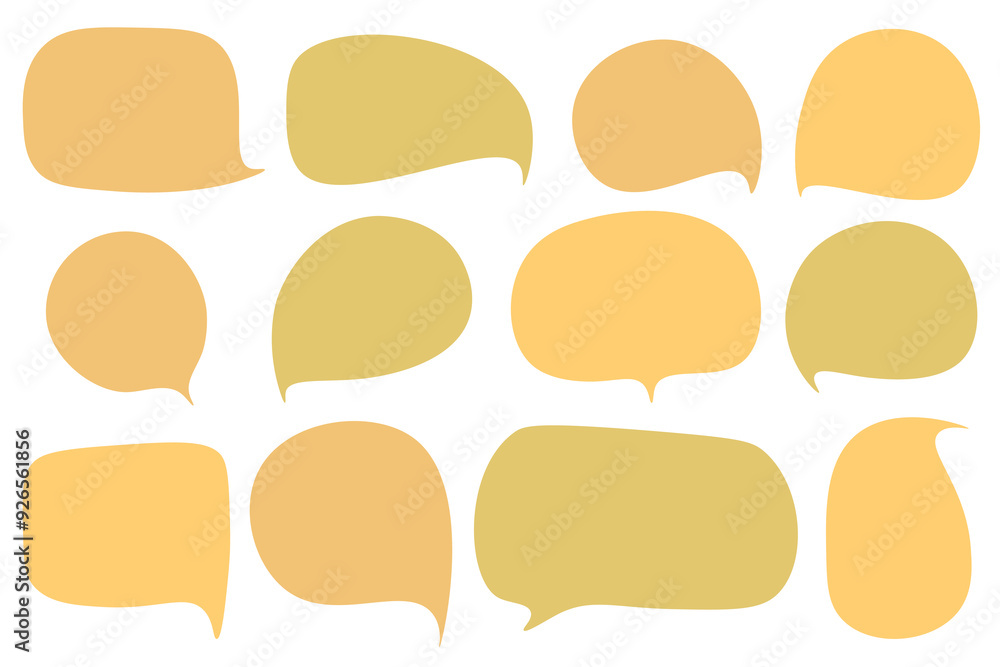 Set speech bubbles with brown Autumn and fall concept on white background.warm color chat vector doodle message or communication icon Cloud speaking for comics and minimal message dialog Set speech bubbles with brown Autumn and fall concept on white background.warm color chat vector doodle message or communication icon Cloud speaking for comics and minimal message dialog