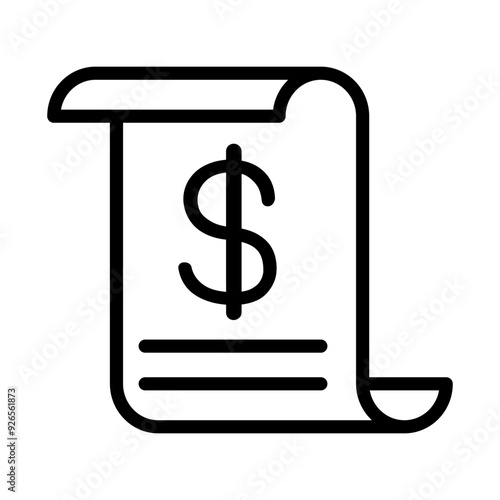 Bill icon in thin line style vector illustration graphic design