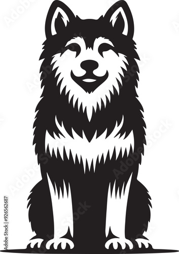 Dog silhouette front vector image.
