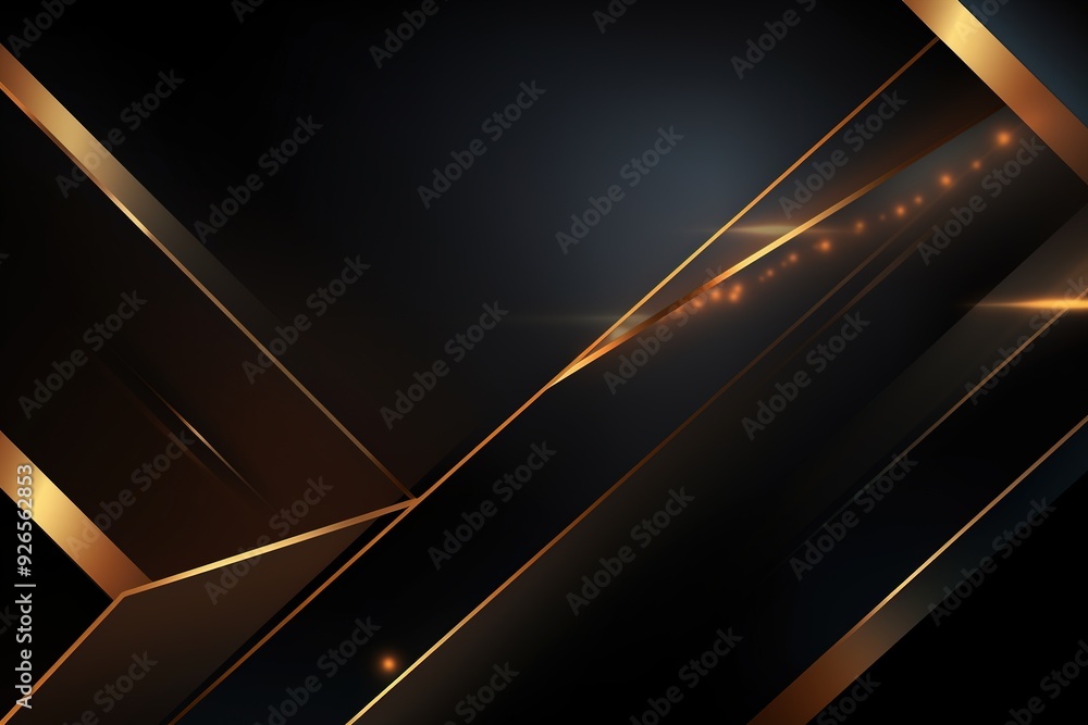 Obraz premium Abstract black and gold background with geometric shapes.