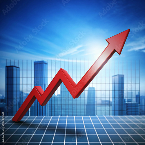 business graph with arrow