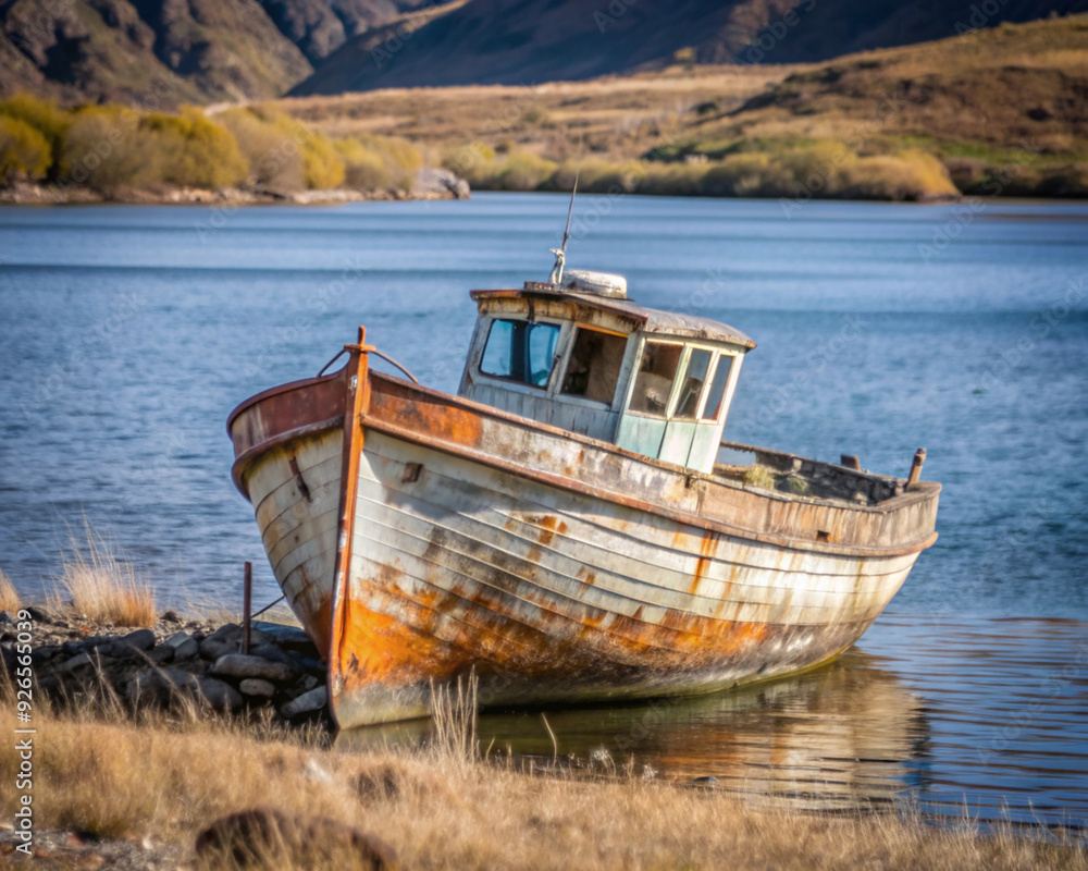old boat on the lake old boat on the lake