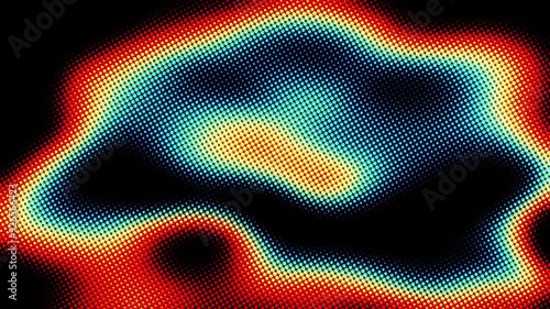 Abstract gradient halftone dotted background with a pop cartoon comic motion pattern. Seamless loop in retro monochrome vintage style in 4k. Fit for tint, alpha, or overlay layer. Half Tone minimal