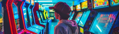 Vibrant Retro Arcade Teenag...