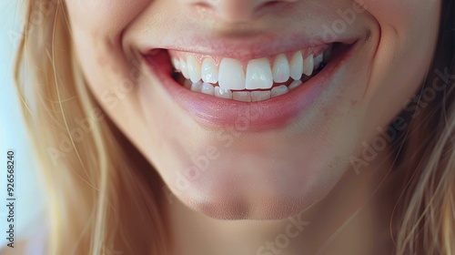 Dental aligners in the mouth of a beautiful girl while smiling