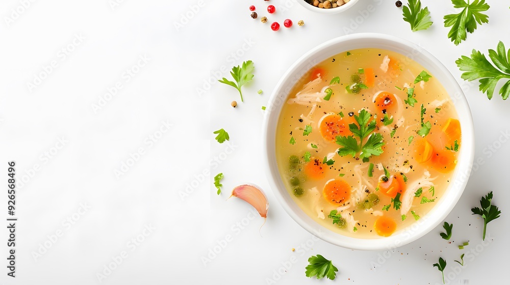 Vegetable soup isolated on a white background
Vegetable soup isolated on a white background