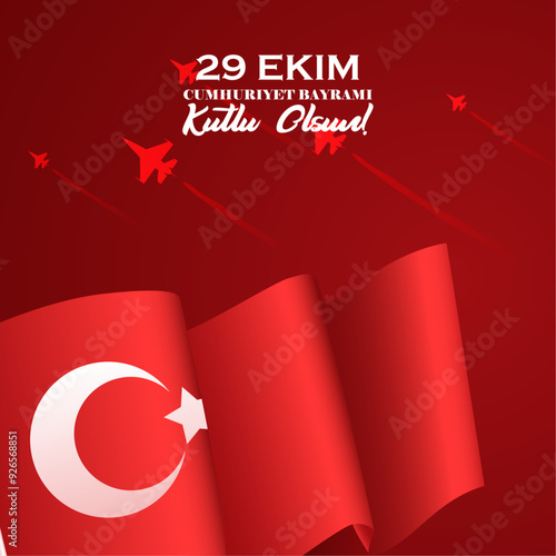 29 Ekim turkish armed forces day celebration illustration
