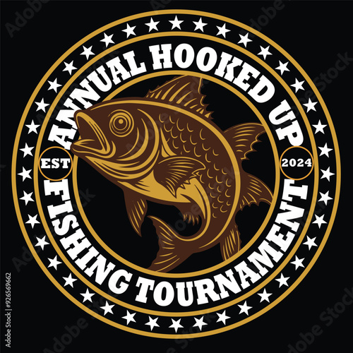 annual hooker up fishing tournament t shirt design