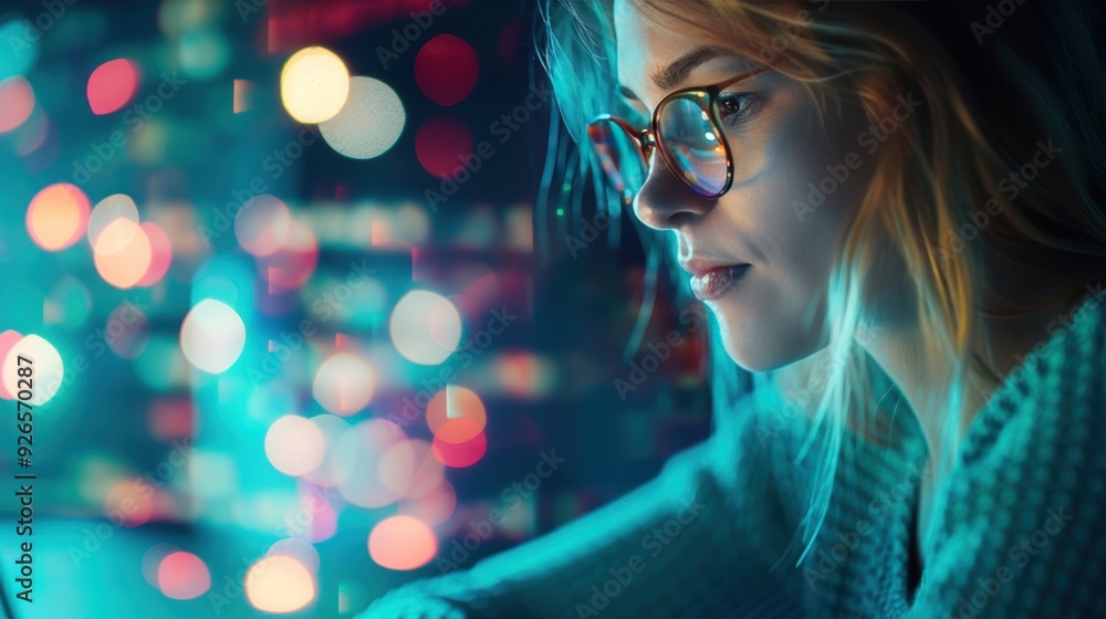 A young woman working from home as a cybersecurity professional, focused on her laptop with a secure connection and digital encryption tools visible on screen. A young woman working from home as a cybersecurity professional, focused on her laptop with a secure connection and digital encryption tools visible on screen.