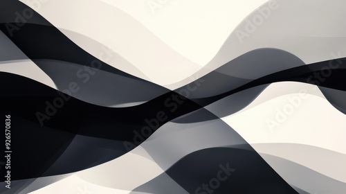 Wallpaper Mural Abstract overlapping shapes shades of gray and black isolated white background Torontodigital.ca