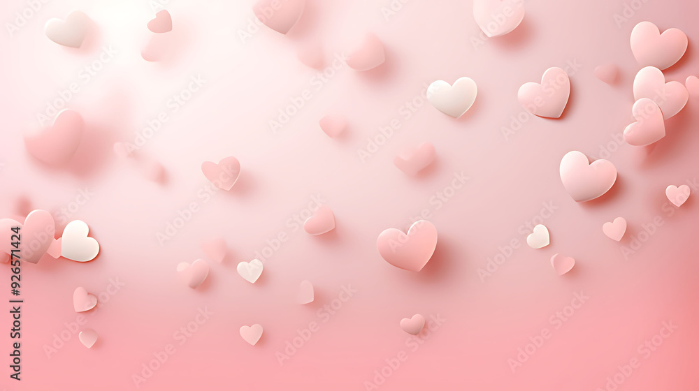 Delicate little hearts positioned on a pastelcolored background create a soft design perfect for a Valentines Day greeting card and love celebrations Delicate little hearts positioned on a pastelcolored background create a soft design perfect for a Valentines Day greeting card and love celebrations