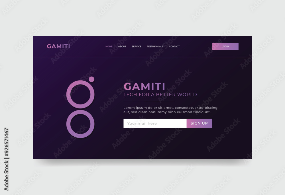 Dark Violet Landing page, banner template. Dark Violet Landing page, banner template.