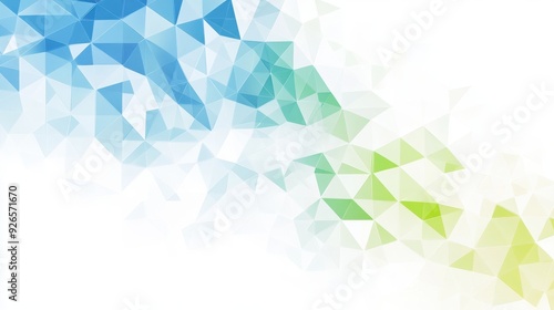 Wallpaper Mural Geometric triangles gradient blue and green tones abstract design empty white background Torontodigital.ca