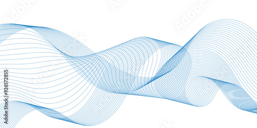 Abstract flowing wave line background. design element for technology