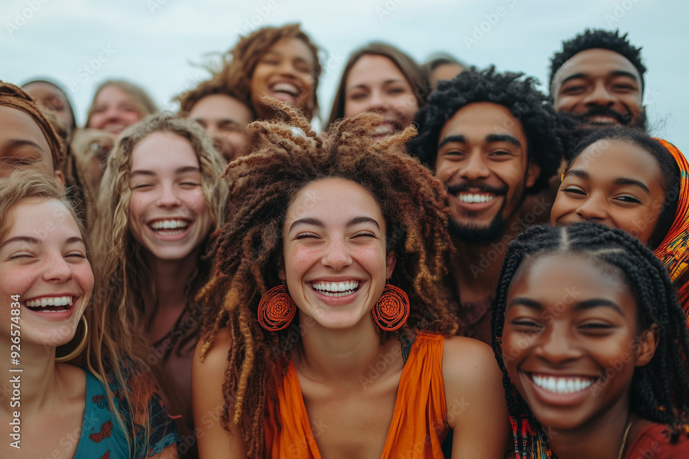 Diverse group multiethnic friends laughing having fun together Diverse group multiethnic friends laughing having fun together