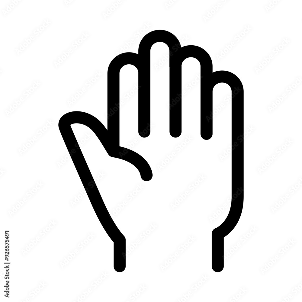 Hand icon in thin line style vector illustration graphic design Hand icon in thin line style vector illustration graphic design