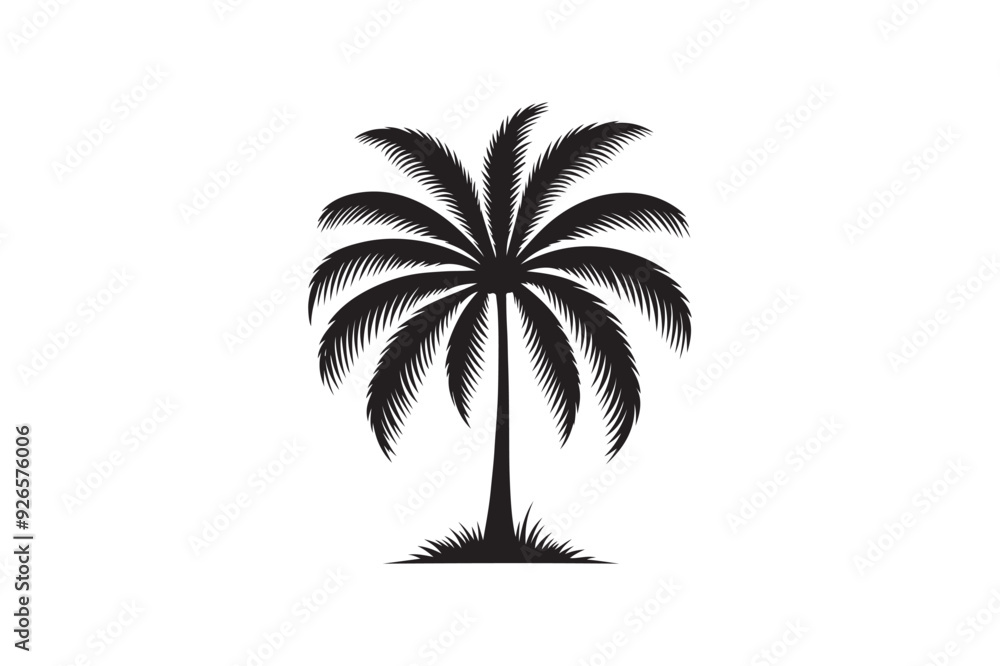 Fototapeta premium Palm tree silhouette vector illustration