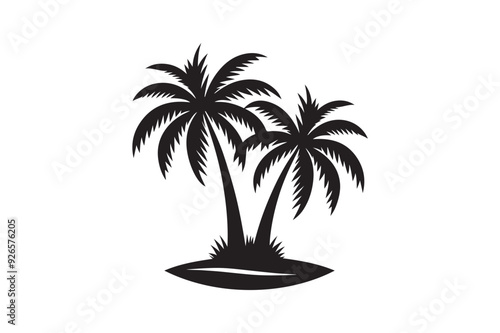 Wallpaper Mural Palm tree silhouette vector illustration Torontodigital.ca
