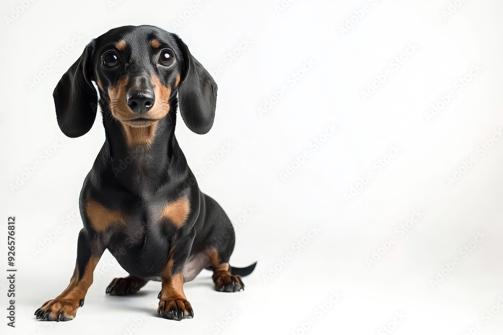 A delightful Dachshund stands gracefully on a pristine surface, exuding a playful and curious demeanor in a bright setting. A delightful Dachshund stands gracefully on a pristine surface, exuding a playful and curious demeanor in a bright setting.