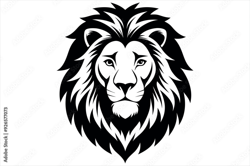 Obraz premium Lion Head logo icon, lion face vector Illustration, on an isolated Background